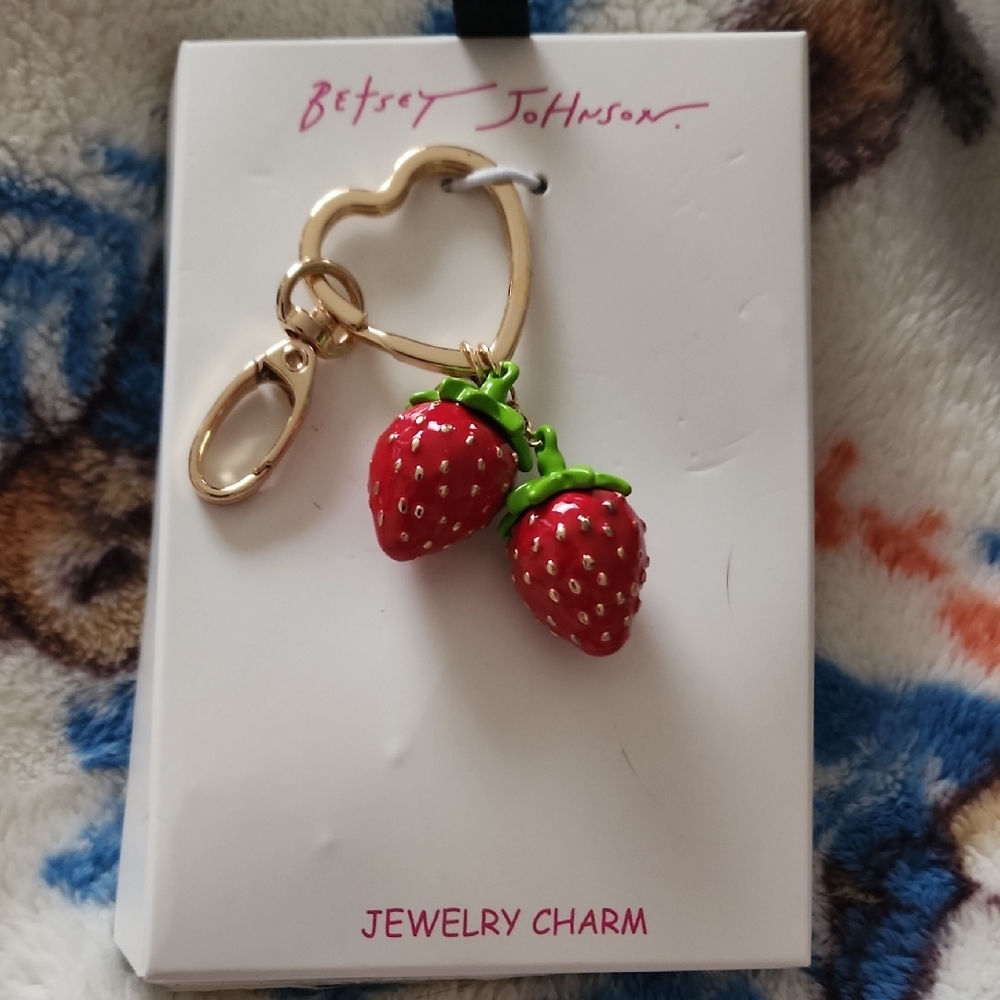Betsey Johnson Red🍓✨️ Strawberry Charm/ Keychain/ NWB